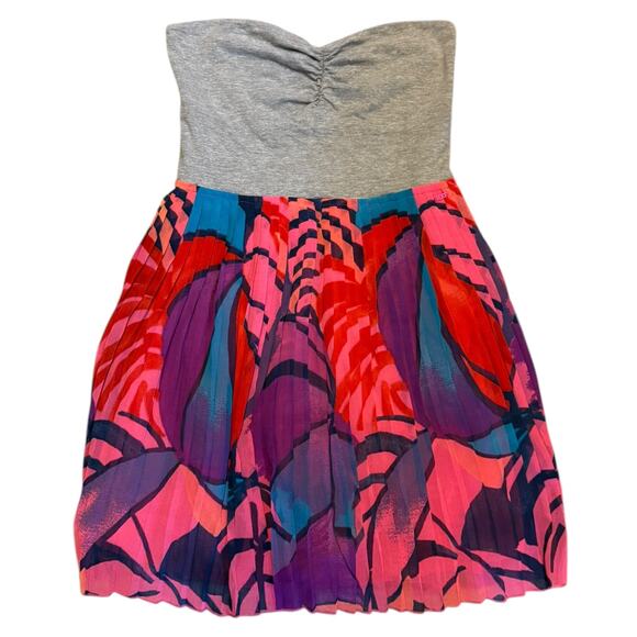 Roxy One Day Soon Strapless Summer Colorful Mini Dress Size Large - Picture 3 of 5